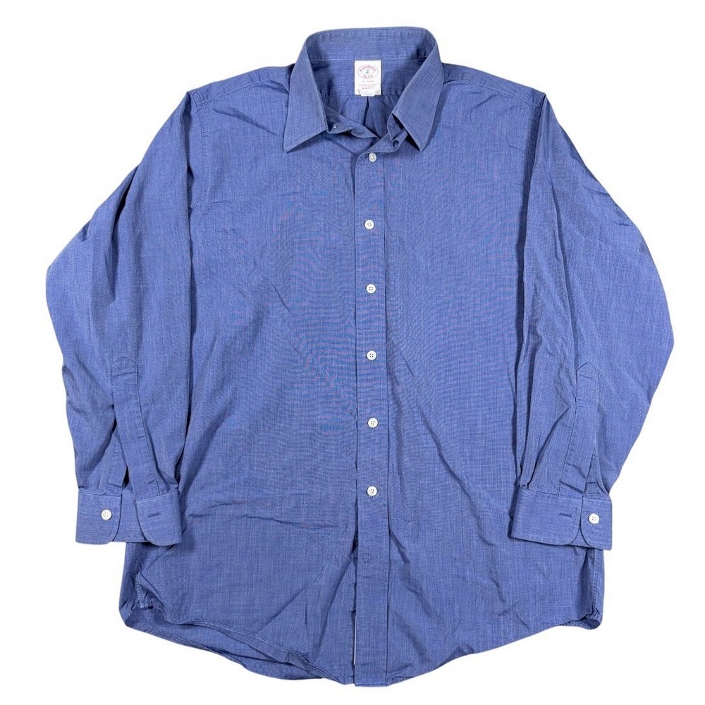 Brooks Brothers Shirt Neck 16" Sleeves 32/33 Blue USA Made Button Down Office